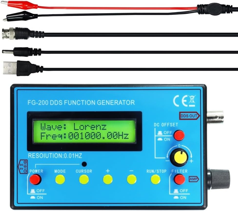 DDS Signal Generator FG-200 Module Function Generator 0.01Hz-500kHz Frequency for Electronic Engineering Labs Oscilloscope Probe Calibration(B)
