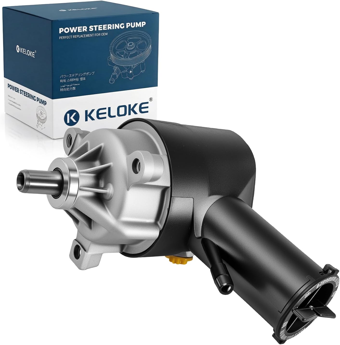 KELOKE Power Steering Pump, with Reservoir, Compatible with 1990-2003 Ford F-200, F-250, F-250 Super Duty, F-350, F-350 Super Duty, F-450 Super Duty, Excursion, Replace# 20-7238 F0TZ3A674B
