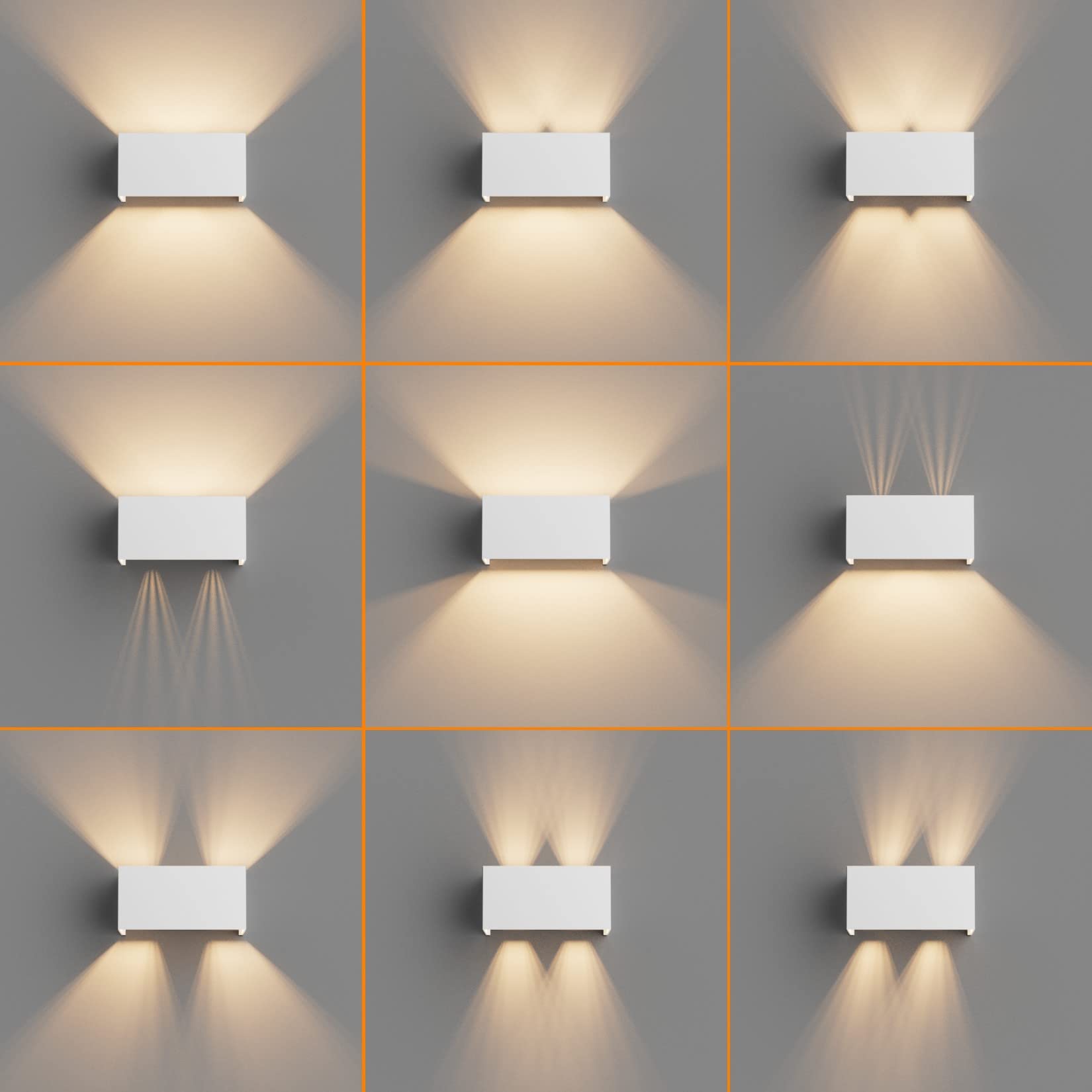 Klighten 2PCS 18W Lampada da Parete Interno/Esterno Lampadina G9 con Sorgente Luminosa Sostituibile 3000K Bianco Caldo Angolo del Fascio Regolabile Applique Esterno, Bianco | Impermeabile IP54, lampada da parete per interni/esterni, fascio di luce regolab