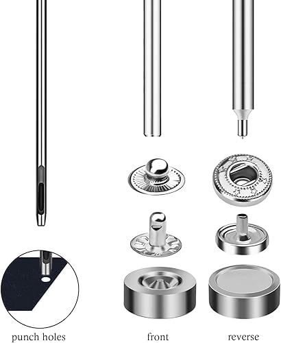 Miniatura 4 de AOUXSEEM Kit de tiras de piel sintética negra de 196 pulgadas de largo (34 pulgadas de ancho) con remaches, botones a presión, rollo constante para