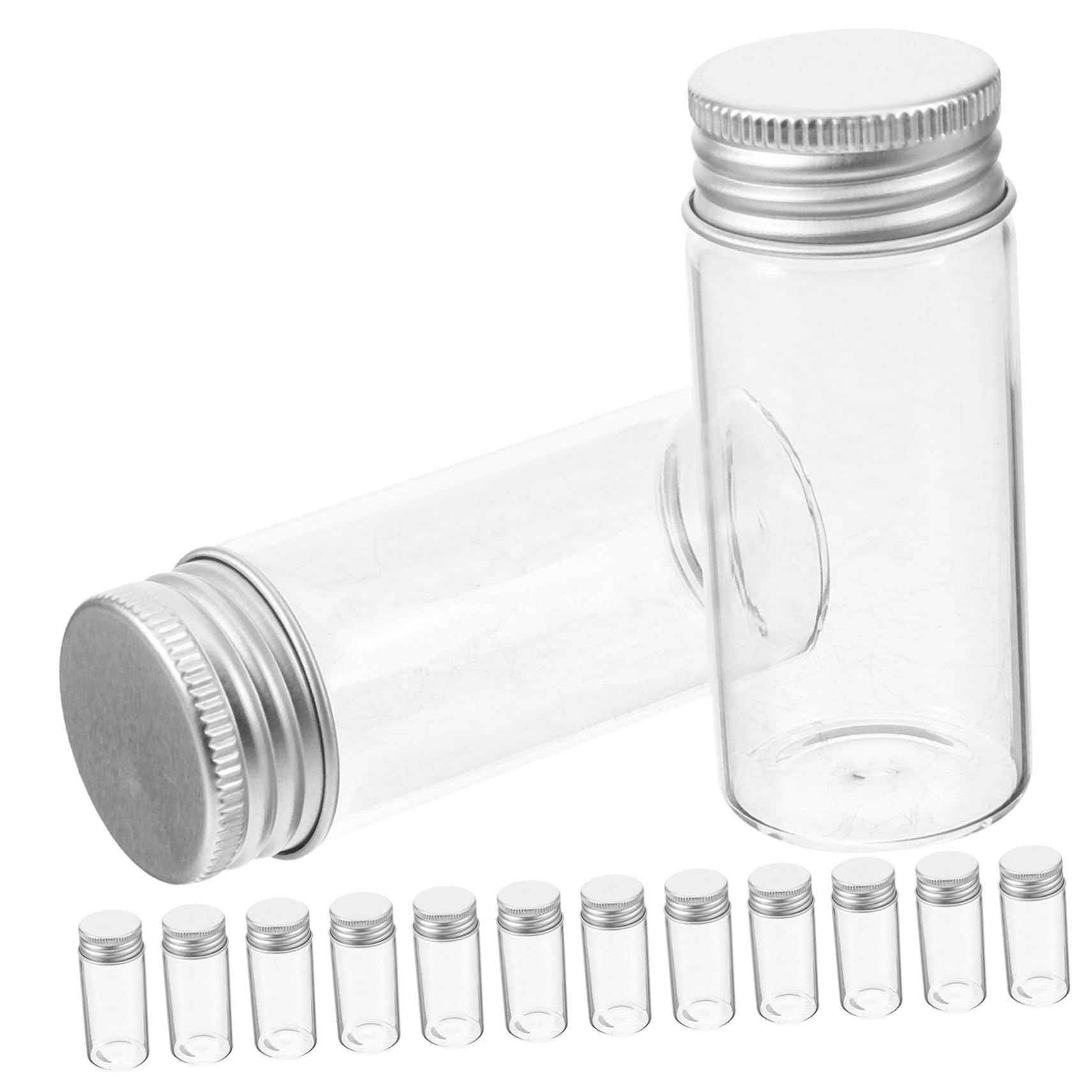 NOLITOY 30 Tubos De Ensayo De Vidrio Transparente Tubos De Muestra Pequeños Con Tapas De Muestra Sellados
