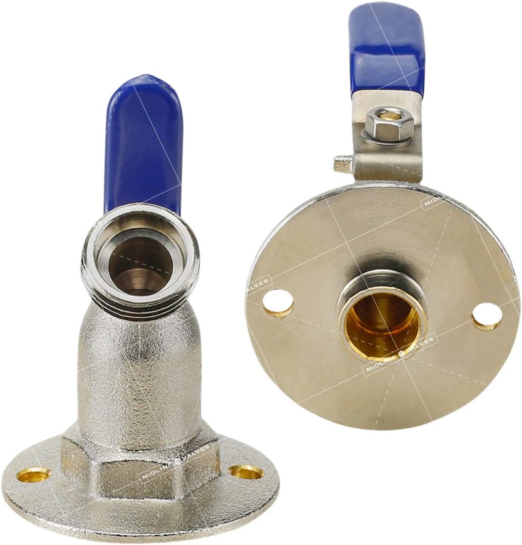 Midline Valve S3537 Sillcock Hose Bibb with Oversized Flange; 3/4 in. SWT Inlet x 3/4 in. MHT Outlet, Chrome Plated Brass