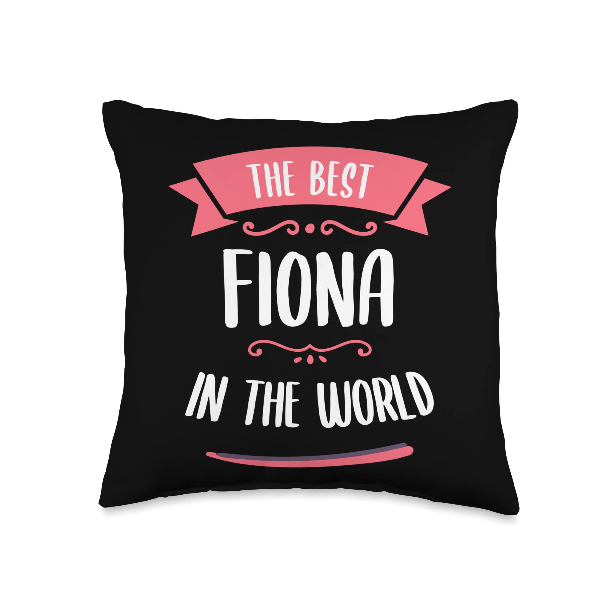 The Best Fiona in The World Name Throw Pillow, 16x16, Multicolor