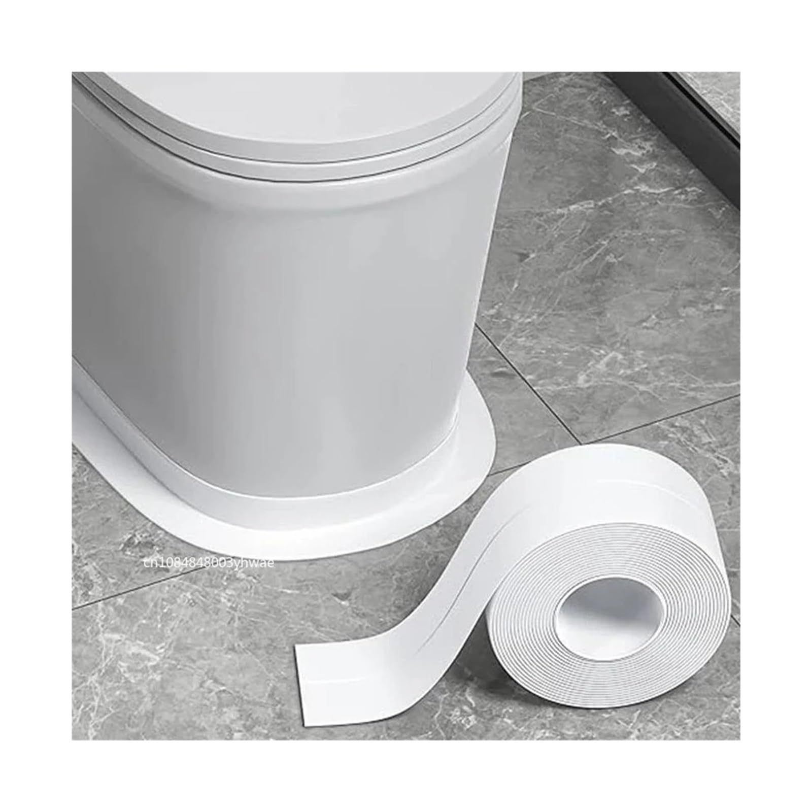 Nastro sigillante, 2 Rotoli di Nastro sigillante Autoadesivo Mastice for Bagno, WC, Adesivi murali angolari(Gray,2mx2.2cm)