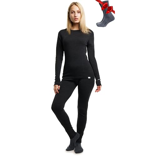 Merino.tech 100% Merino Wool Base Layer Women Set