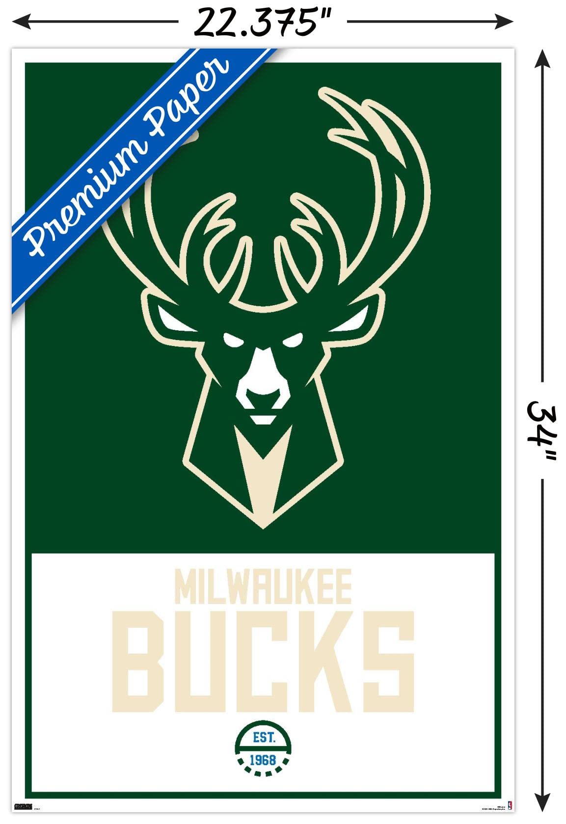 Amazon.com: Trends International NBA Milwaukee Bucks - Logo 21