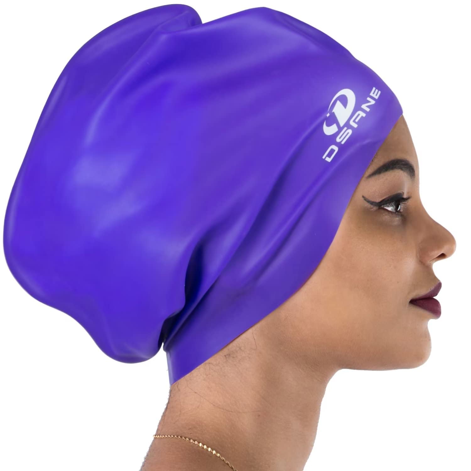 Dsane Extra Large Swimming Cap Women and Men,Special Design Swimming Hat for Long Hair,Swim Cap for Very Long Thick Curly Hair&Dreadlocks Weaves Braids Afro Silicone Keep Your Hair Dry โ image 1