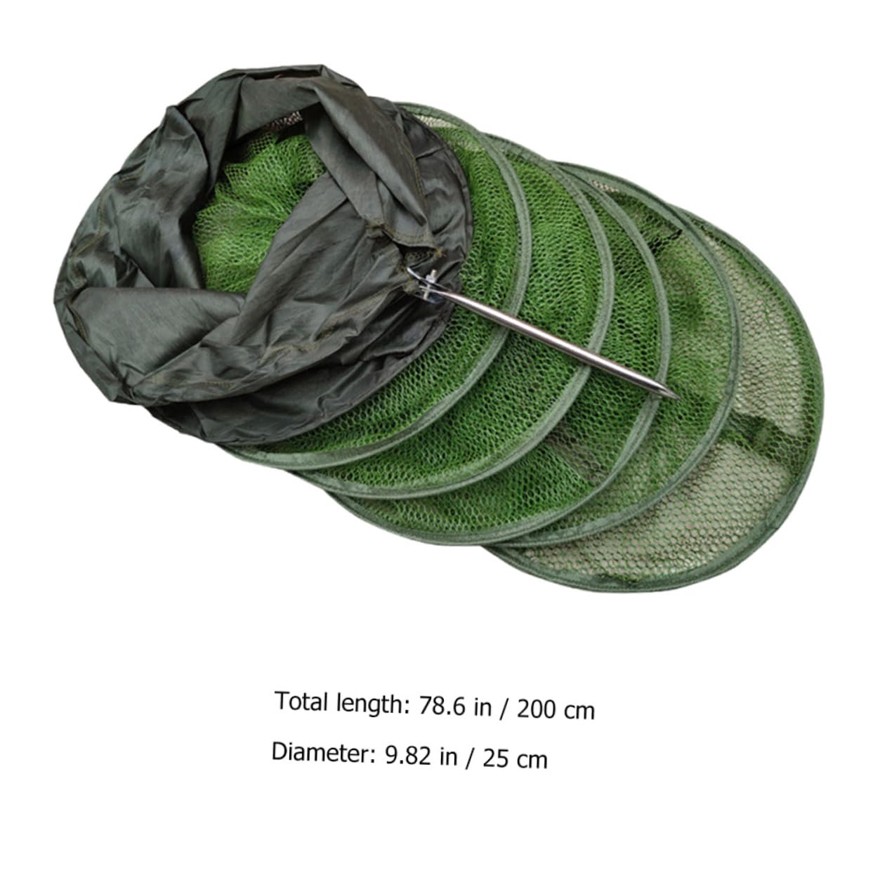 KOMBIUDA Filet de pêche Pliable en Acier Inoxydable Robuste Filet de Protection pour la pêche Filet de pêche Portable pour la pêche Sauvage et Le Stockage du Poisson
