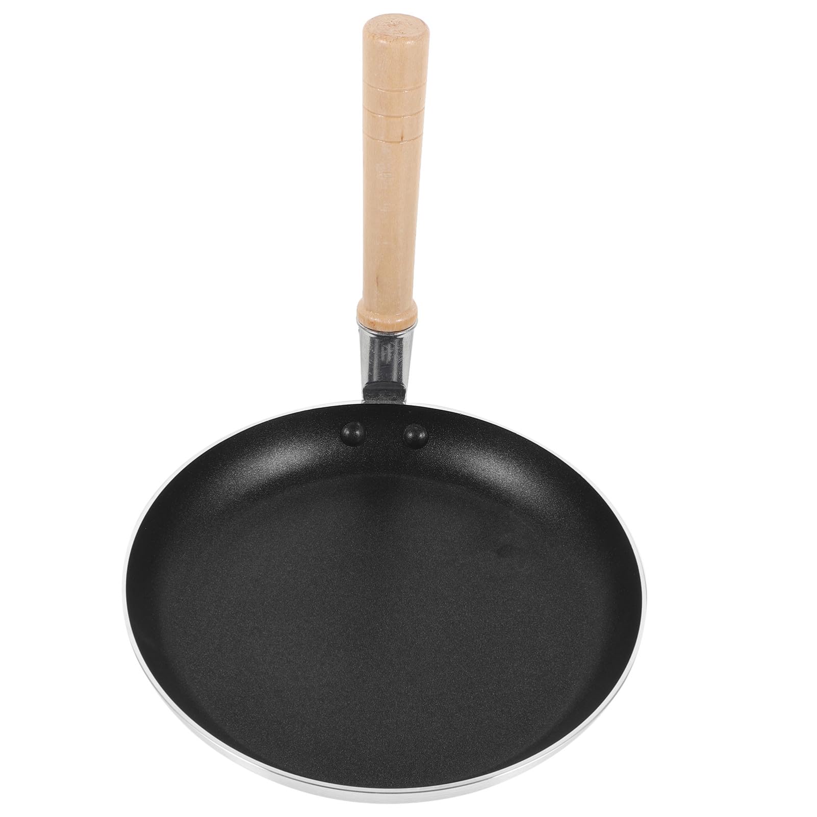 SHINEOFI Padella per Uova Antiaderente Piccola 19 CM in Alluminio Manico in Legno Mini Padella Multiuso per Frittate Pancake e Gnocchi per Cucina Domestica e Professionale