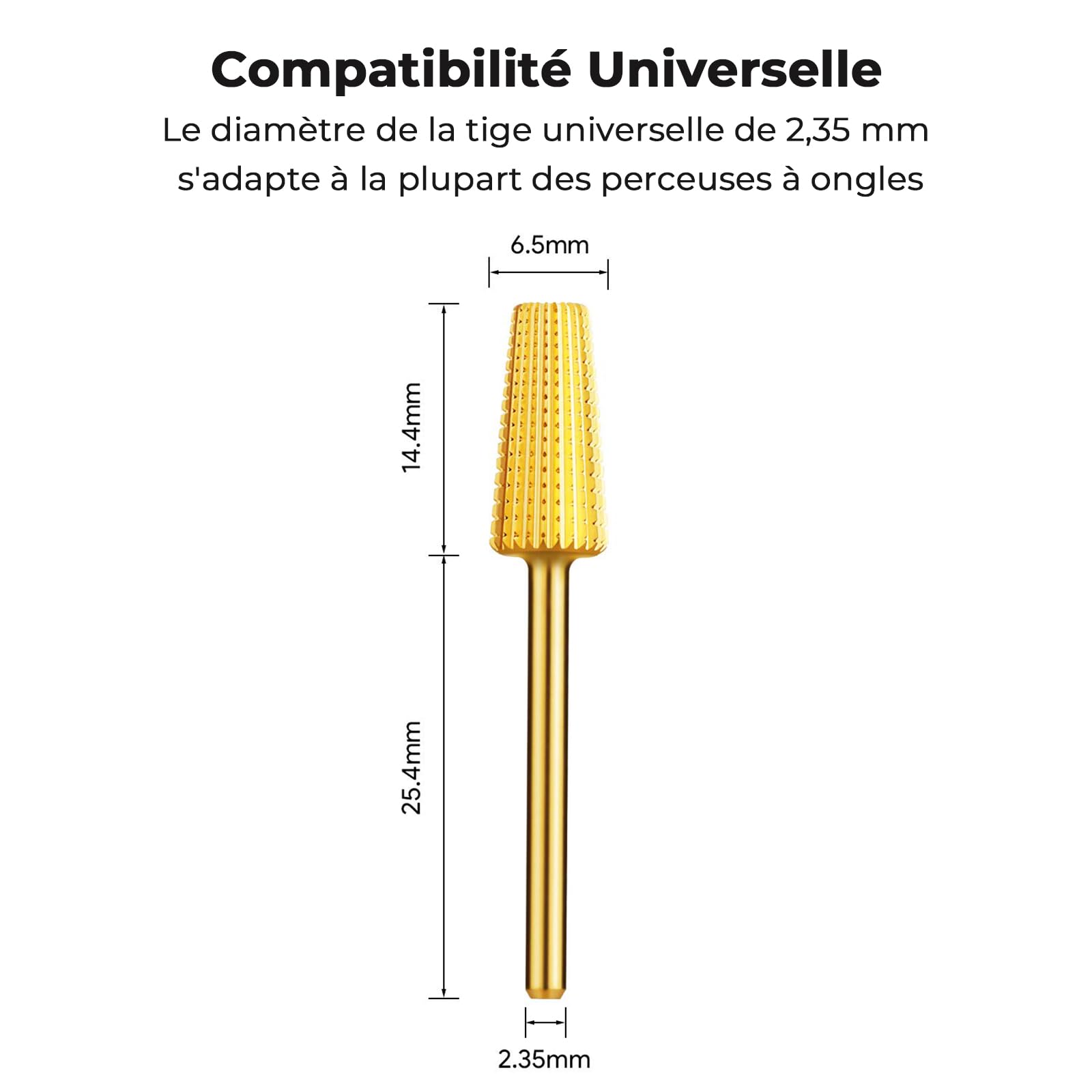 JCMaster 2Pcs 4 in1 Embout Pour Ponceuse Ongles Pour Manucure Pédicure, Taille Universelle & Durable, Premium Fraise Pour Enlever les Ongles en Acrylique&en Gel, Polir les Ongles Épais