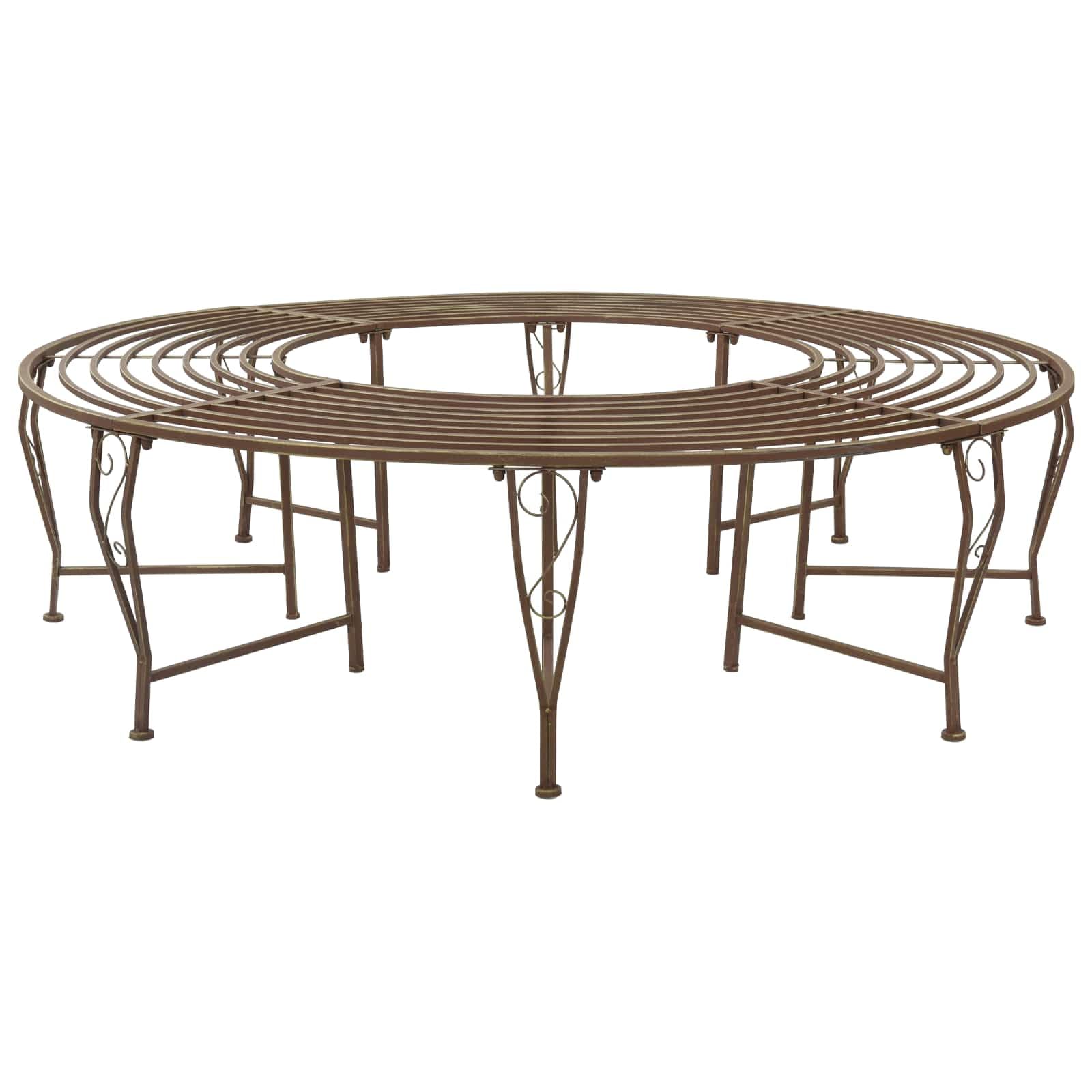 vidaXL Banc d'arbre 8-Nombre de Places Ø 160 x 44 cm Acier, Banc élégant pour extérieur, en Acier résistant aux intempéries, mobilier Moderne pour terrasse et Jardin
