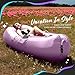 Nevlers Lavender Inflatable Lounger | 210T Polyester Air Sofa | No-Pump Blow Up Couch | Inflatable Lounge Chair w/ 450lbs. Cap., Pockets & Matching Bag | Use as Inflatable Couch for Camping & More