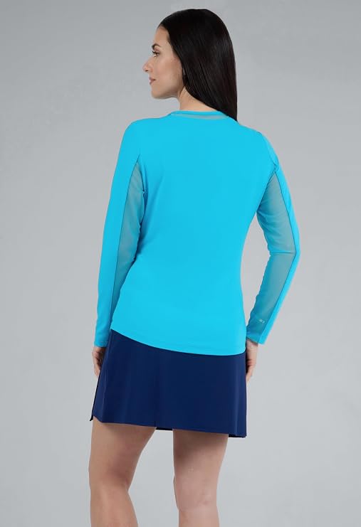 IBKUL Athleisure Wear Sun Protective UPF 50+ Icefil Cooling-Long Sleeve Crew Neck with Mesh-83000