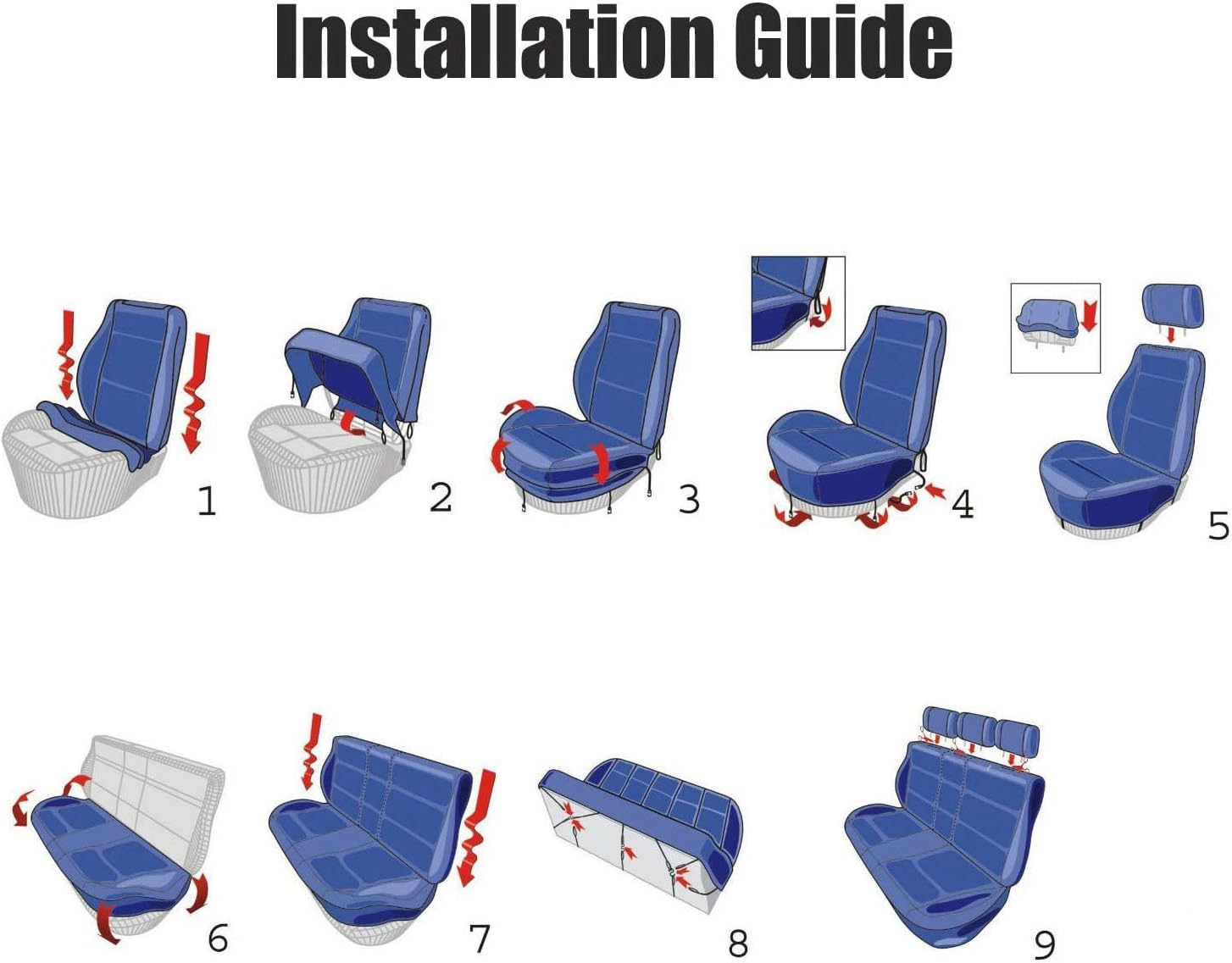 Airflow Mesh Car Seat Covers Embroidery Auto Interior Accessories Universal Size for Toyota Tacoma RAV4 4Runner - Cool in Summer Warm in Winter - 9pcs Complete Set (Skull Black)