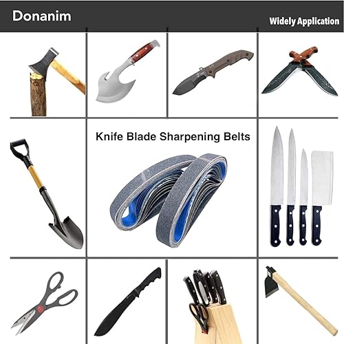 Miniatura 6 de 1 correa de lijado para afilador de cuchillos de 18 pulgadas, grano grueso P80  grano medio P240 P400  grano fino P600 P800 P1000 (se adapta a la