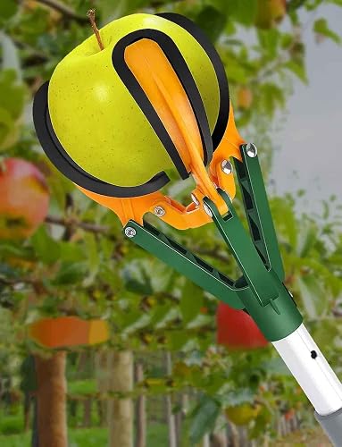 LekLai Fruit Picker,Picker with Teleshandle, Three-Claw Soft Rubber Fruit Picking, Thick Aluminum Alloy Rod Body Fruit Picker Tool/1M~1.5M - 1