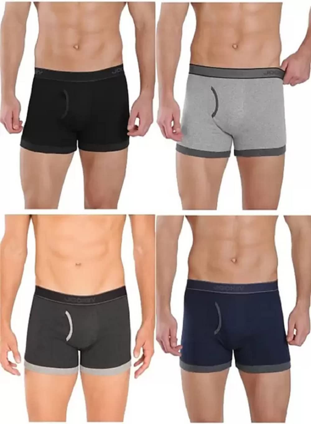 jockey Solid Men Cotton Trunk (Pack of 4)_XL Multicolour-picture-13
