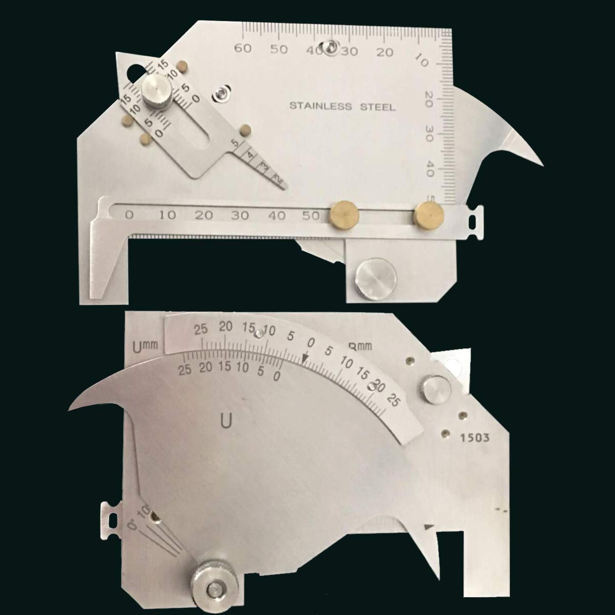 JJDD Hi Lo Schweißlehre, Ulnar-Schweißgerät, Inspektionslehre + V-WAC Beißkanten-Schweißlehre + MG-8 Bridge Cam Gage-Kit für Schweißmessung
