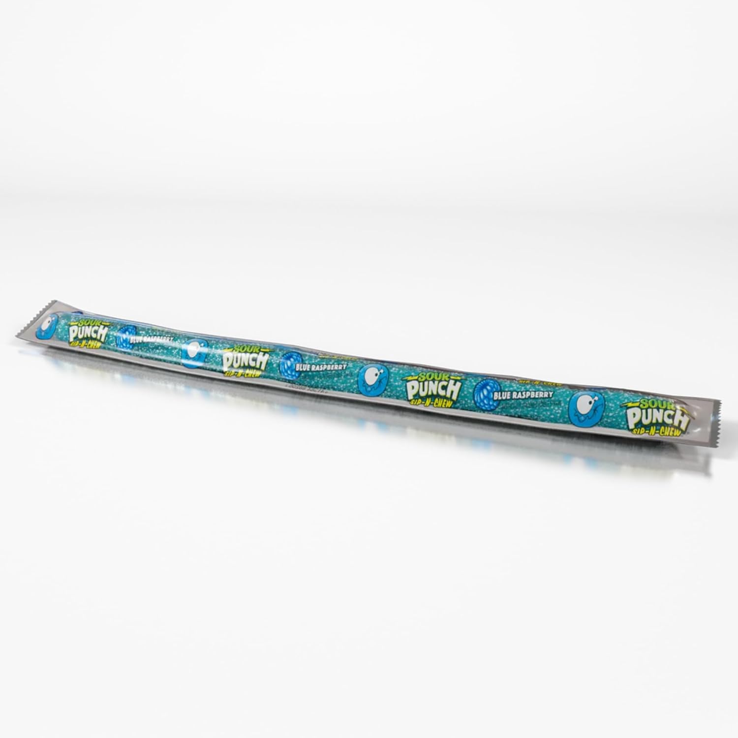Sour Punch Sip-N-Chew Candy Straws, Blue Raspberry Flavor, 30 Count (0.9 oz Each) – Edible Drinking Straws, Individually Wrapped, Sweet & Sour Chewy Candy, Party & Snack Pack