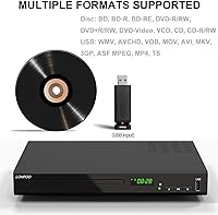 Vista 4 de Reproductor de Discos Blu-Ray HD para TV con Cables HDMI y AV, 1080P, PAL NTSC Integrado, Salida Coaxial, Entrada USB