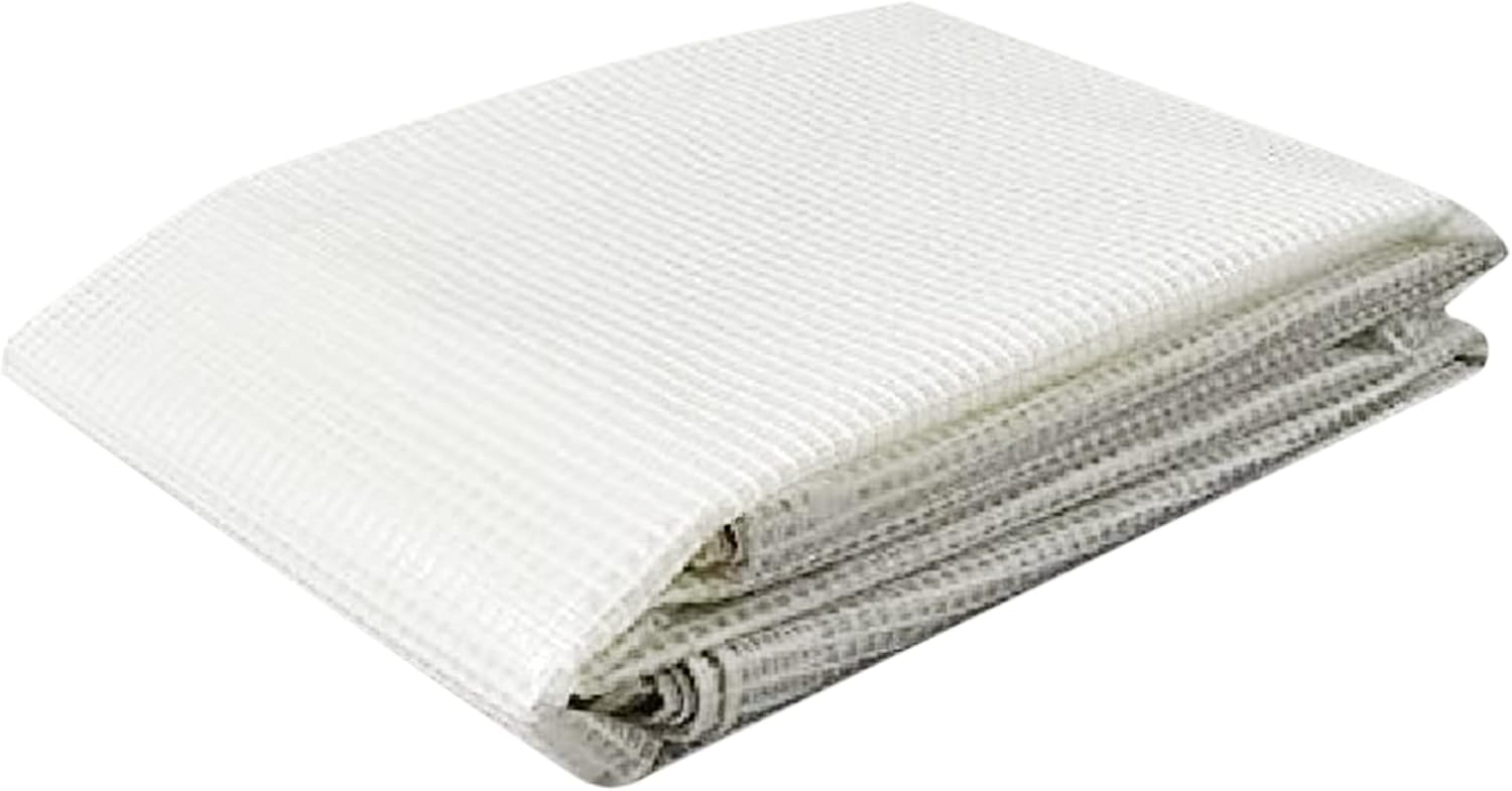 Tarps Now Translucent Poly Tarp, (50' X 50') with Aluminium Grommets for Indoor and Outdoor - Waterproof Sheet Cover Heavy Duty Tarpaulin for Canopy Tent, Roof, Camping - Clear and White