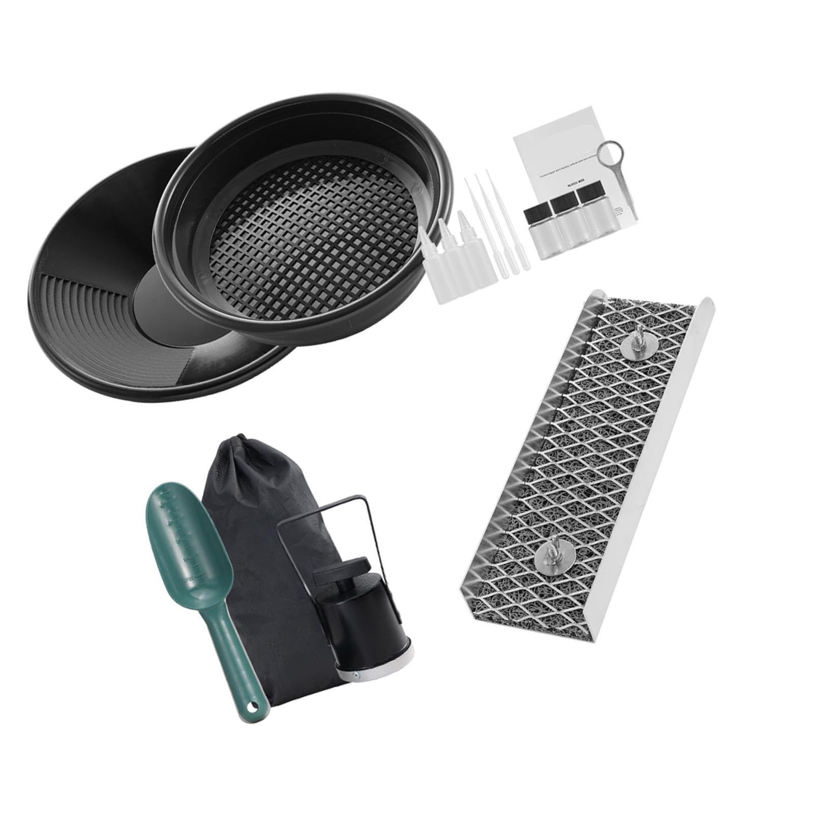 Kit per L'estrazione Dell'oro, Kit per la Panoramica Dell'oro da 12 Pollici, Scatola di Chiusura Portatile in Lega di Alluminio, Include Vaschetta per L'oro, Schermo