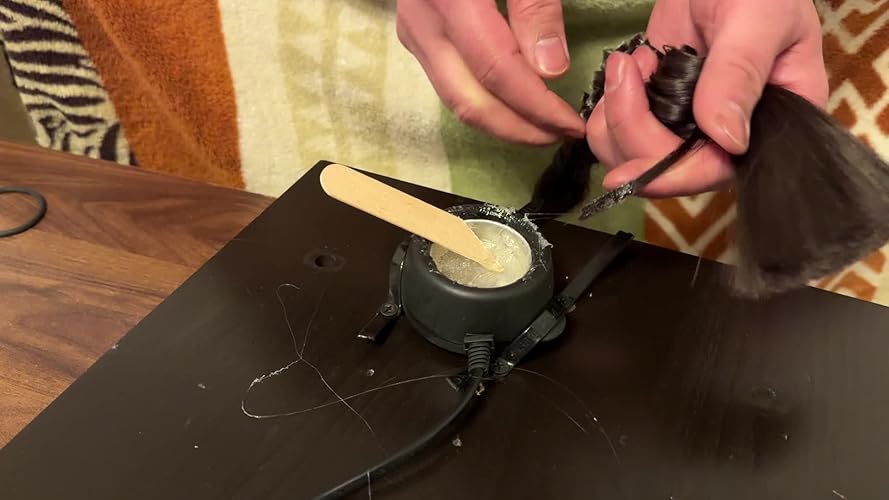 Hair Crimper, CkeyiN Professionele krimpijzer en straighter met hittebestendige handschoen verstelbare temperatuur dubbele spanning 4 verwisselbare keramische platen