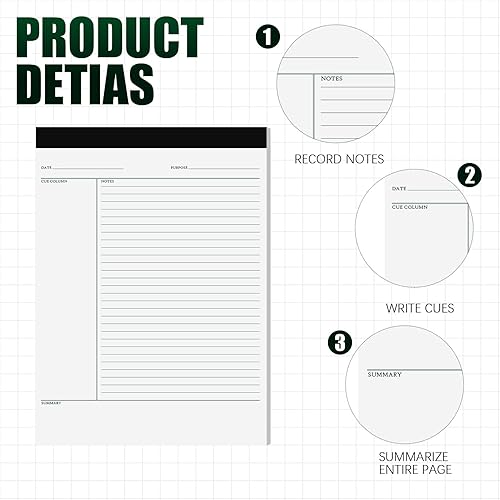 Miniatura 4 de PerKoop 180 hojas, 4 blocs de notas de escritura, bloc de notas de 8.5 x 11 pulgadas, cuadernos de papel con rayas blancas para oficina, escuela,