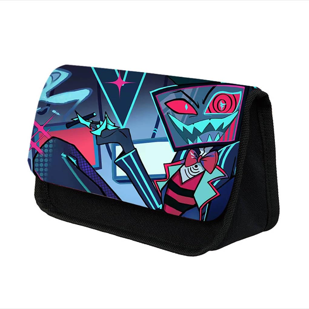 Hazbins Alastor Hotel Pencil Case | Stylish, Practical, and Large Capacity Pencil Pouch | Versatile Storage for Stationery, Toiletries, Makeup, Travel & Office Supplies (Purple-3)