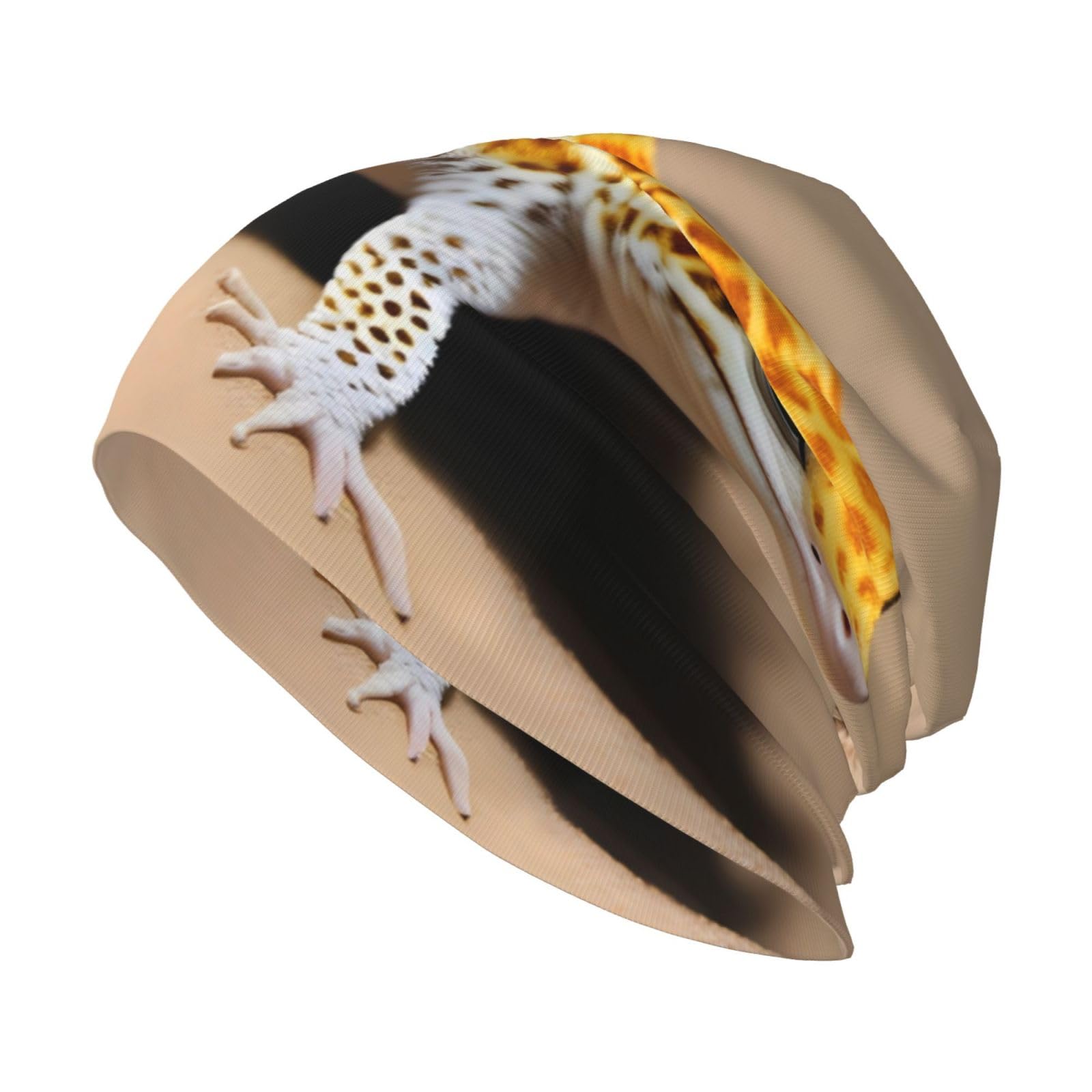 Sand Leopard Gecko Prints Knit Hat - Soft and Comfortable Adult Fashion Beanie for Outdoor Activities Travel