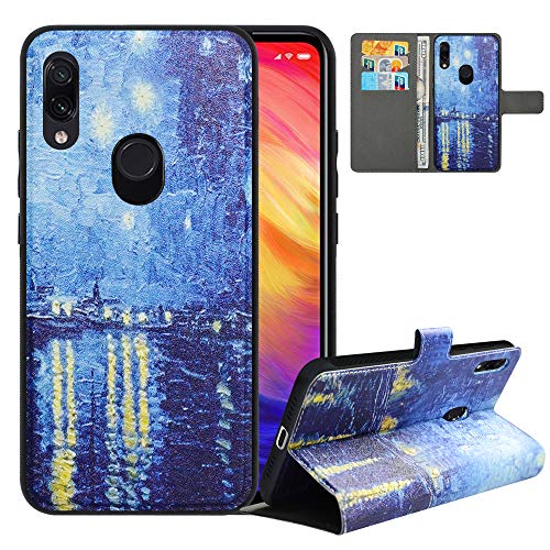 LFDZ Compatible with Redmi Note 7 Case,PU Leather Redmi Note 7 Wallet Case with [RFID Blocking],2 in 1 Magnetic Detachable Flip Slim Cover Case for Xiaomi Redmi Note 7/Note 7/Note 7 Pro,Starry Night