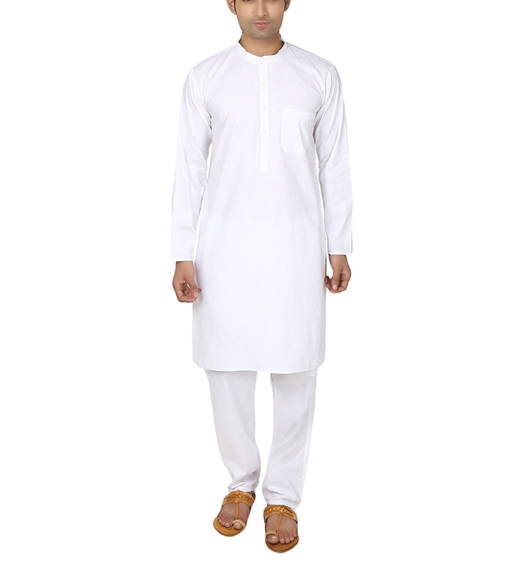 royal kurta Men's White 100% Pure Cotton Kurta Pyjama-picture-26
