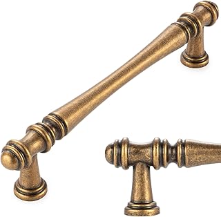 KOOFIZO 10 Pack 5 Inch Antique Brass Cabinet Pulls Vintage Brass Cabinet...