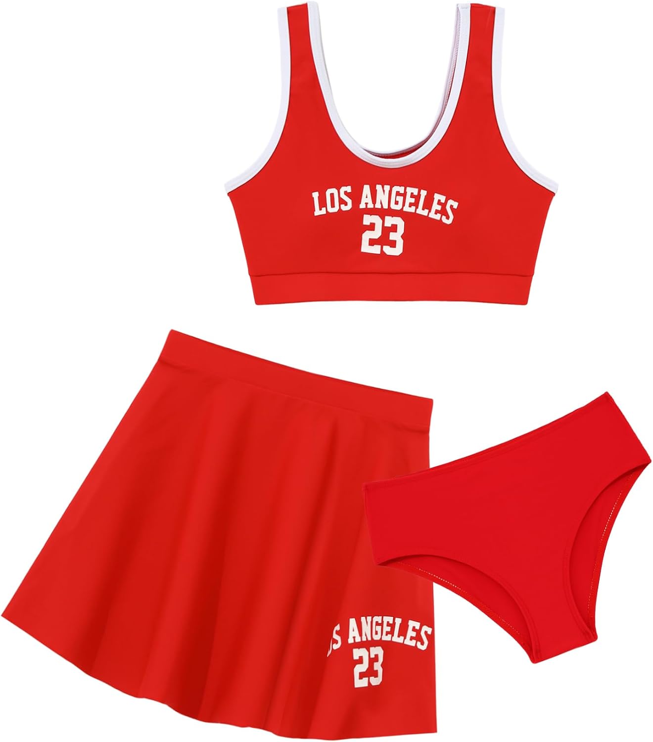 Kids Girls 3 Piece Swimsuits Printed Bikini Bathing Suit with Cover Up Beach Skirt Rash Guard Swimwear Set