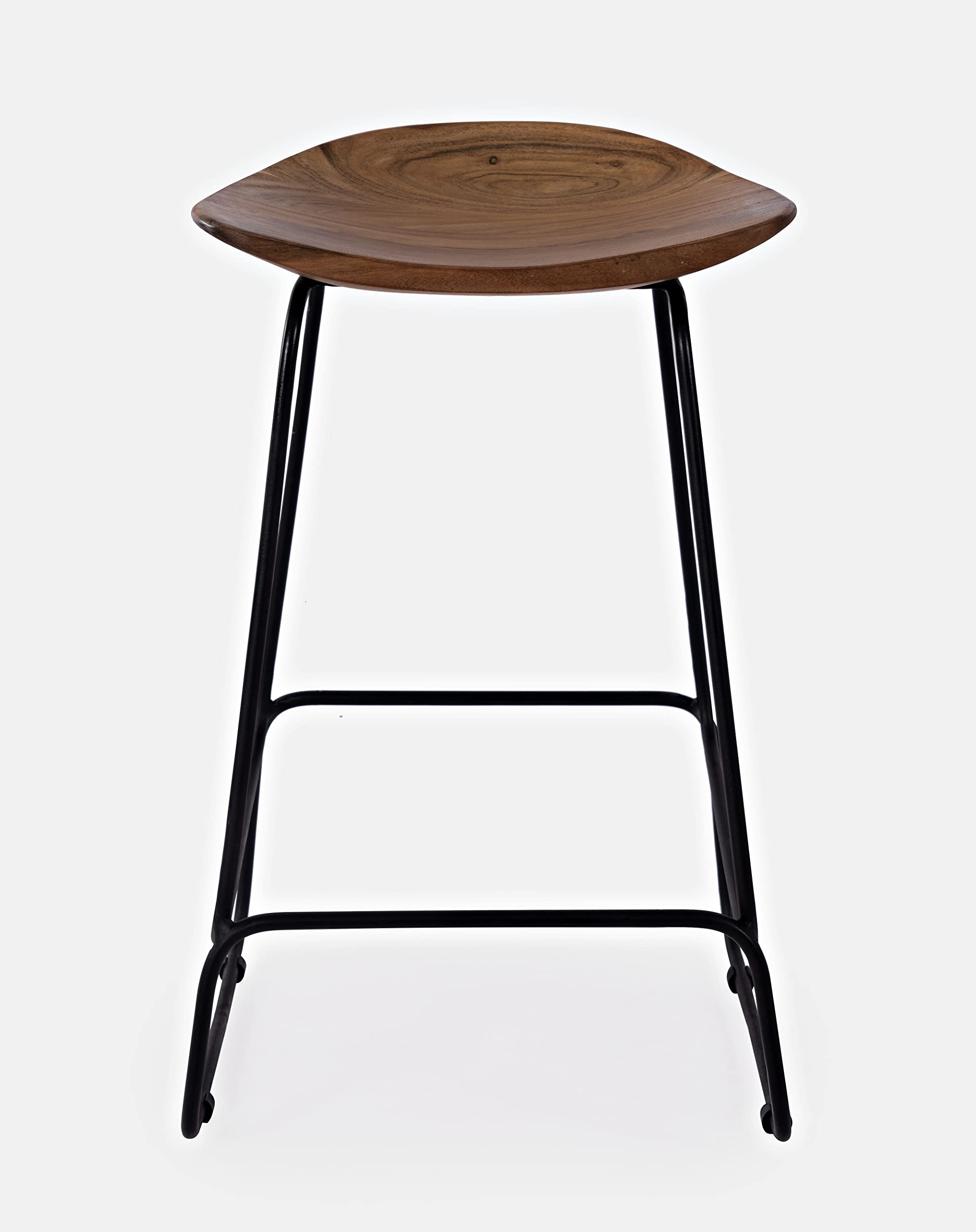 Jofran Nature's Edge Solid Acacia Modern Backless Counter Height Barstool (Set of 2), Chestnut