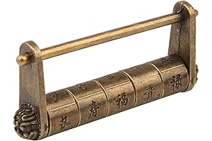 Fine Chinese Vintage Character Brass Padlock for Boxes and Cabinets