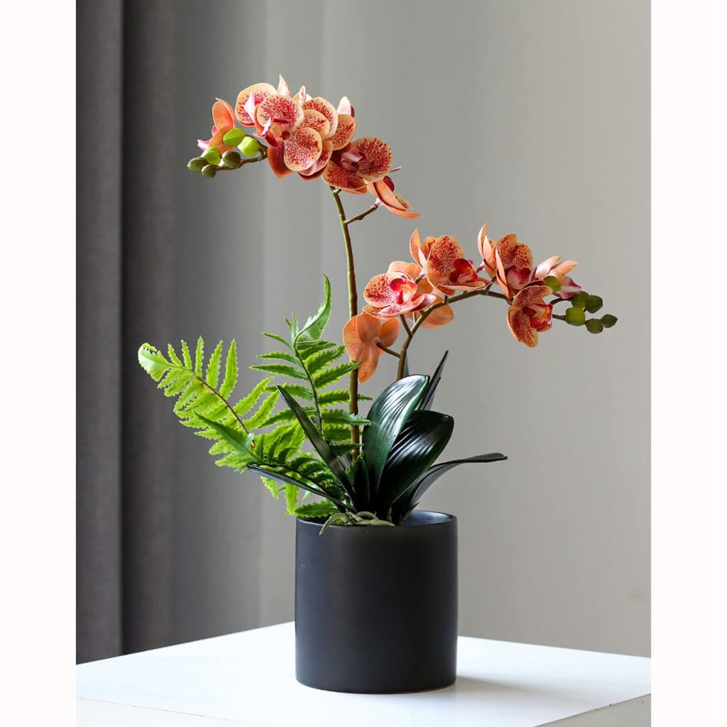 Composizione di Fiori Artificiali di Phalaenopsis, Orchidee Artificiali in Vaso, pianta di Fiori Artificiali per Matrimoni, Feste e Decorazioni per la casa. Decoraz