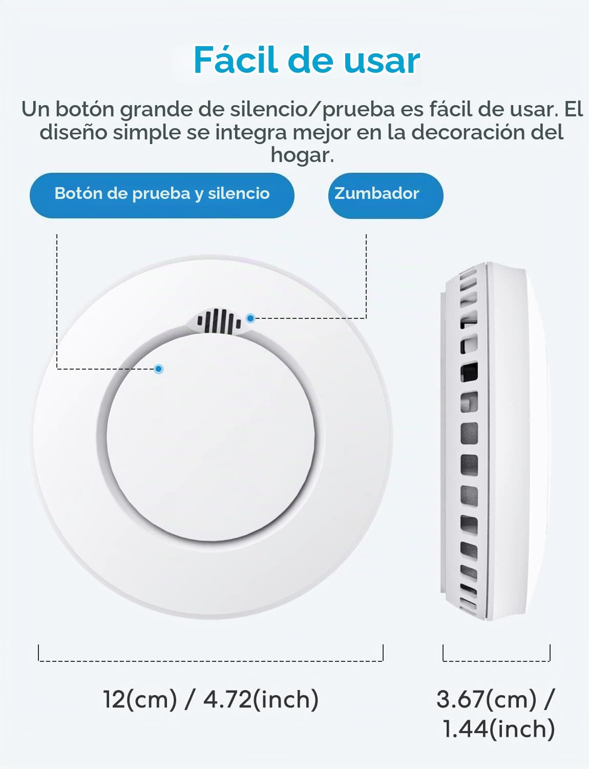 Meross Detector de Humo, Detector de Alarma de Humo con Hub, Compatible con Apple HomeKit, con Silencio y Autotest, Probado Según VDS DIN EN 14604, Blanco