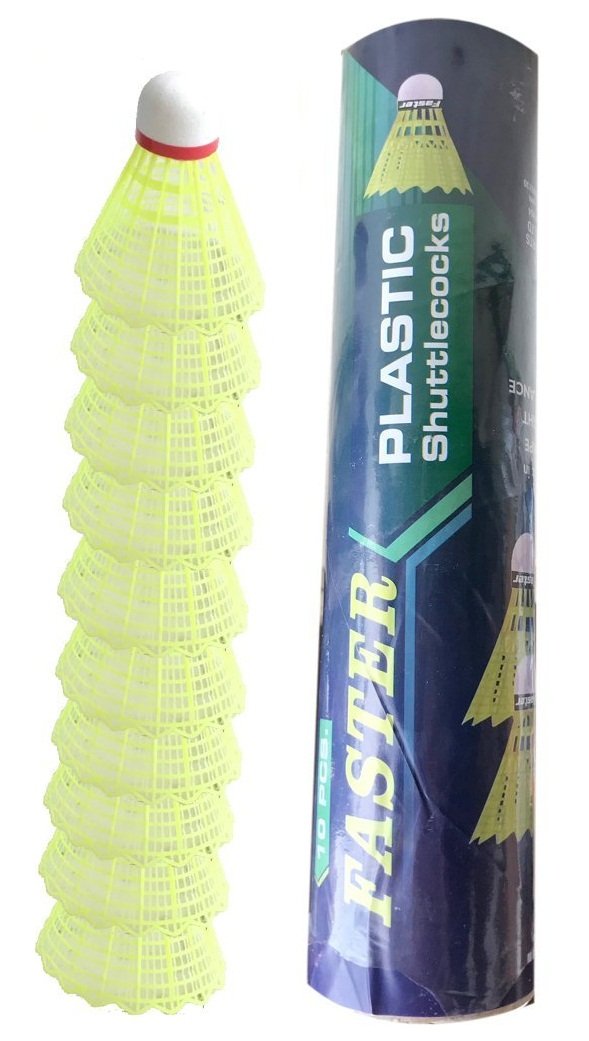 JJ Jonex Faster Plastic Kids Beginner's Practice Shuttle Cocks 10 pcs.(1box)(MYC)