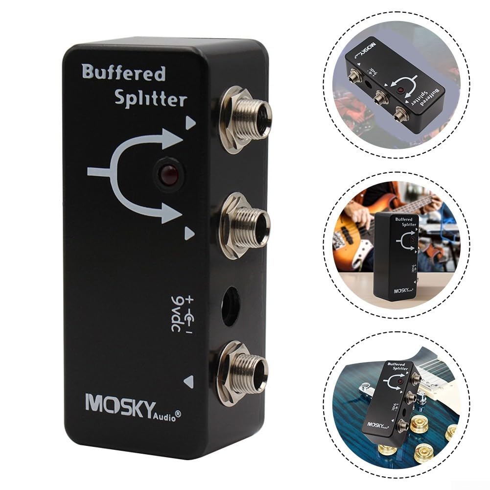 Buffered Splitter Gitarrenpedal Signalteiler für Klaren Kraftvollen Ton Dual-Amp Konfiguration Lange Kabelwege Komplexe Pedalboards Robuste Metallkonstruktion Schwarz