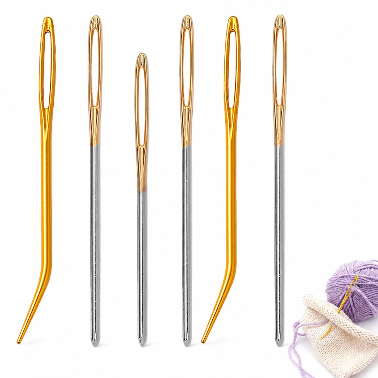 6 Pcs Darning Needles for Wool Set, Large Eye Wool Needles for Sewing Up Knitting, Thick Hand Sewing Needles Crochet Needles for Sewing Sweaters, Knitting DIY Crafts