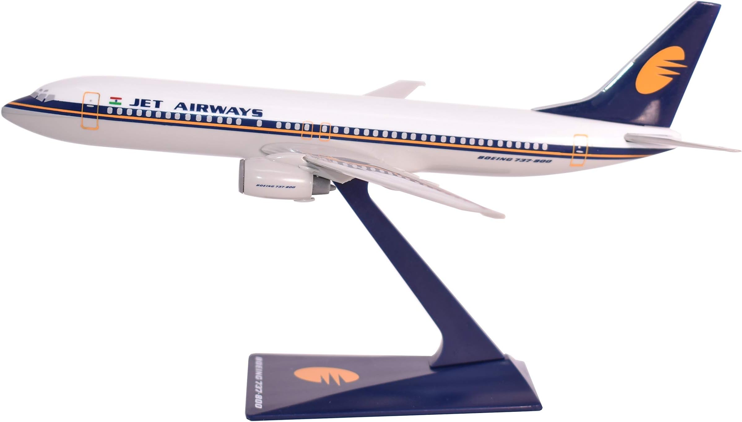 Jet Airways (93-Cur) 737-800 Airplane Miniature Model Plastic Snap-Fit 1:200 Part# ABO-73780H-005