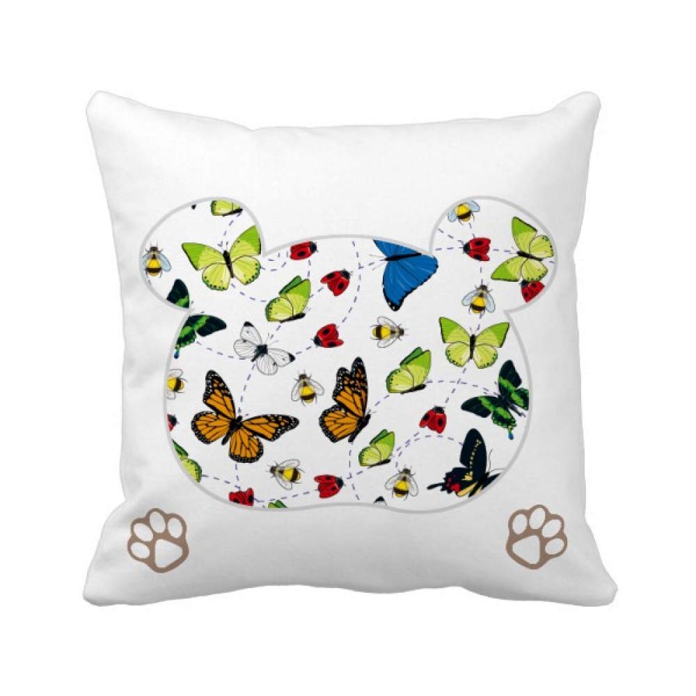 Housse de coussin papillon volant carrée pour décoration de salon et chambre