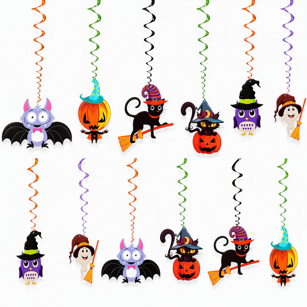 Halloween Hanging Decorations, 12 Pcs Halloween Streamers for Home Party