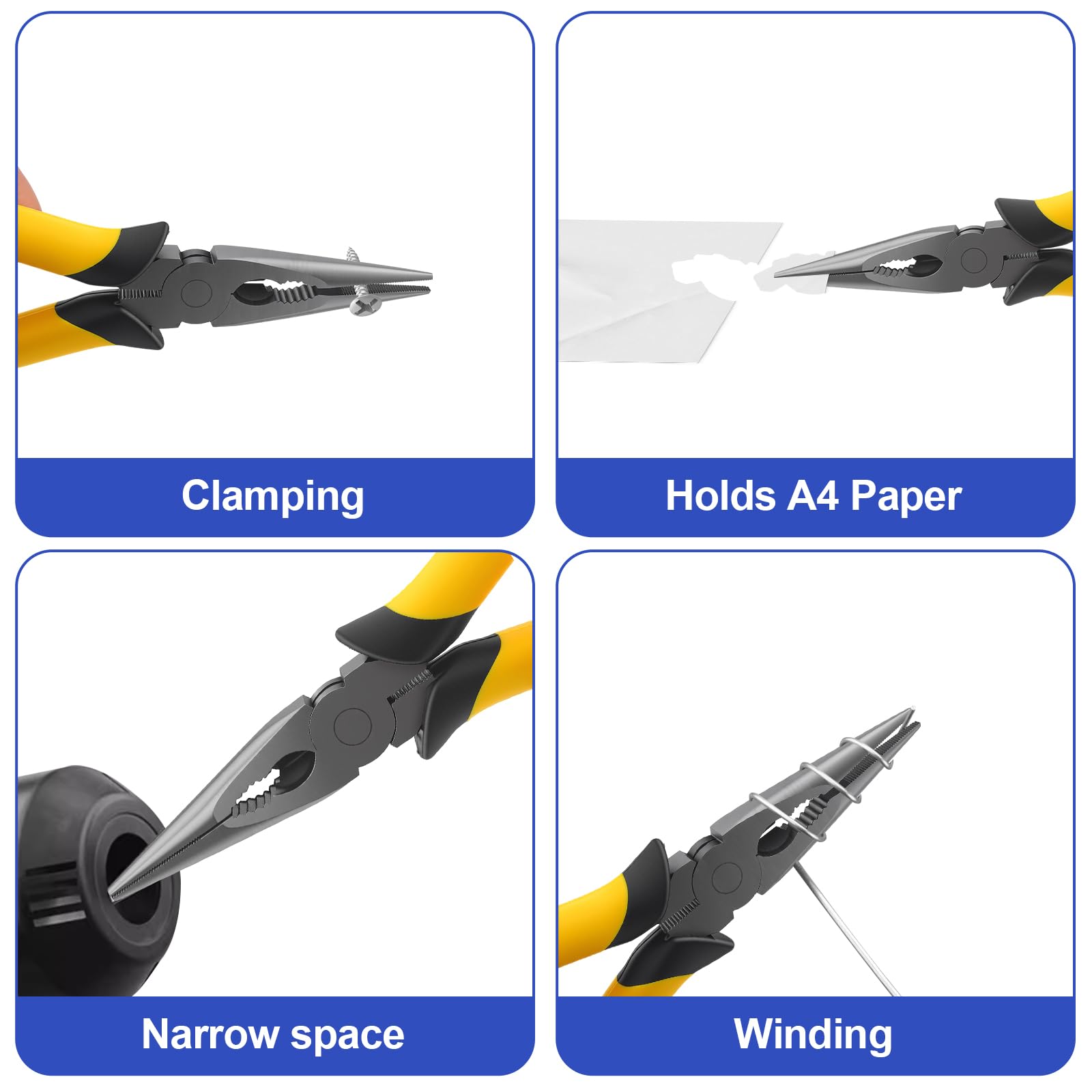 Wiojided 8" Needle-Nose Pliers - Precision Grip -3