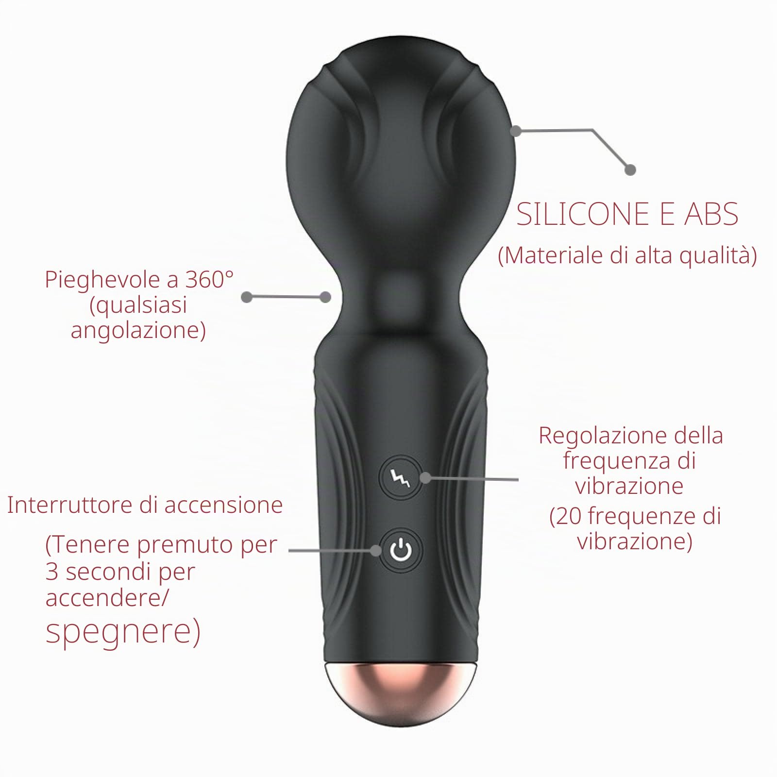 Dona Vibratori Per le donne Microfono Dildo Femmina Punto G Giocattoli sessuali Potente ricarica Massaggiatore Stimolatore clitorideo 18 Adulti 20 modalità Mini vibratore