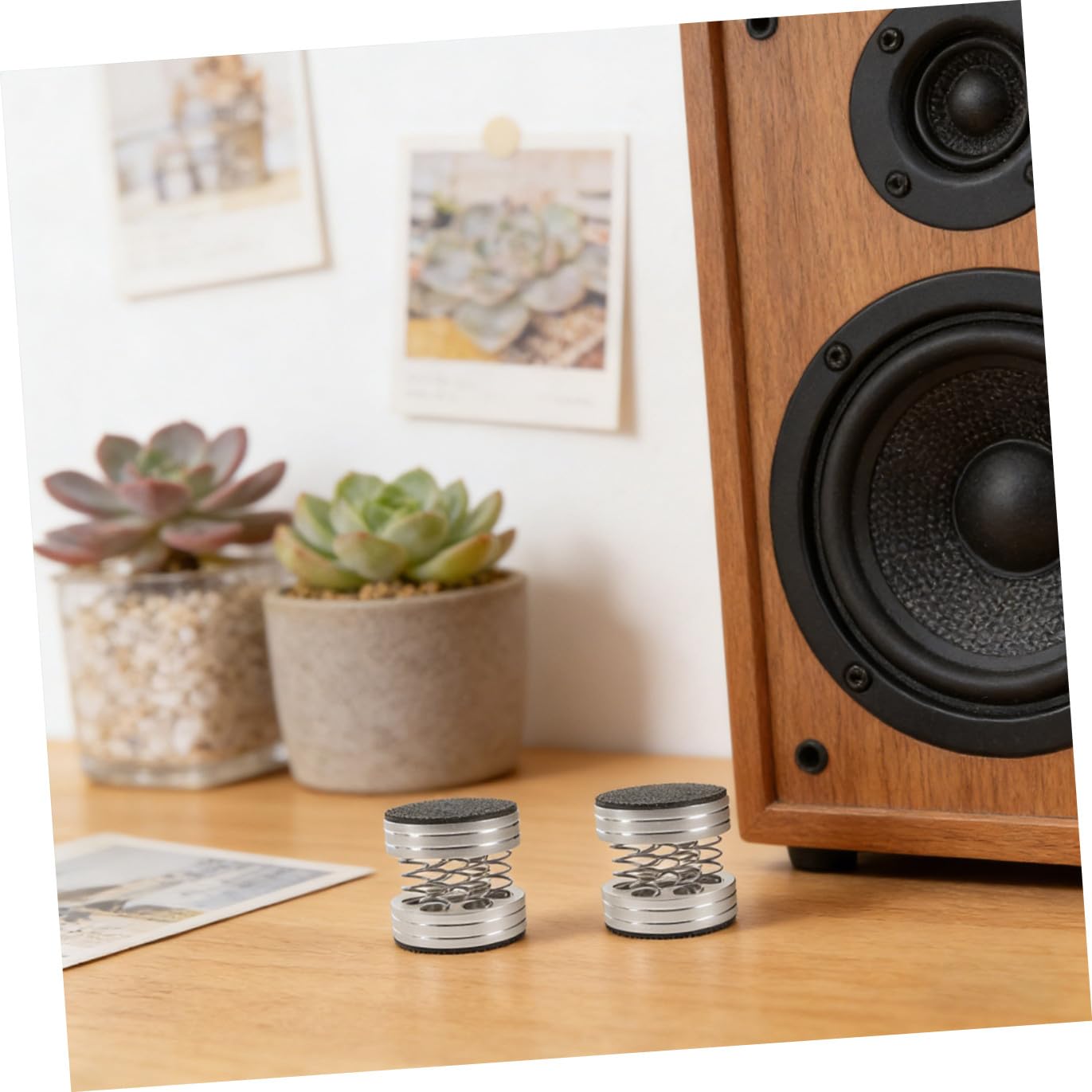 Gatuida 4 Pezzi Piedini per Diffusori Acustici Antivibranti in Lega di Alluminio e Gomma, per Casse Audio e Hifi, Facili da Installare