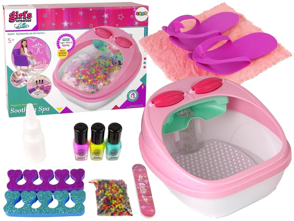 Dhairya D Enterprise Foot Spa Sets for Girls Ages 7-12 Manicure and Pedicure Set with Foot Care Kit Perfect for Sleepovers and Slumber Party, Multi (Water Beads)