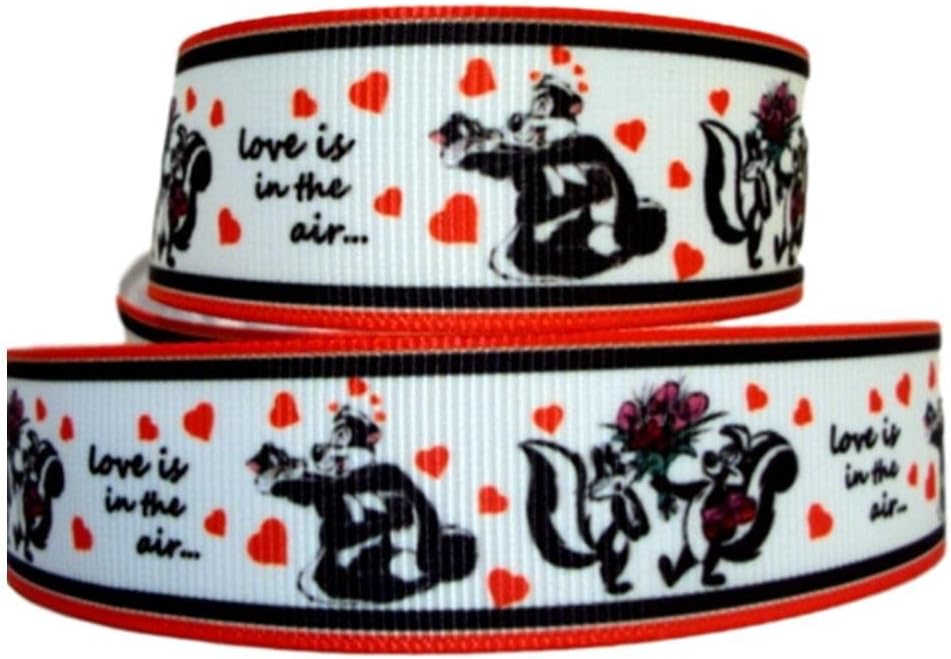 Pepé Skunk Le Pew 1 Wide Repeat Ribbon Sold in Yard Lots (10 Yards)