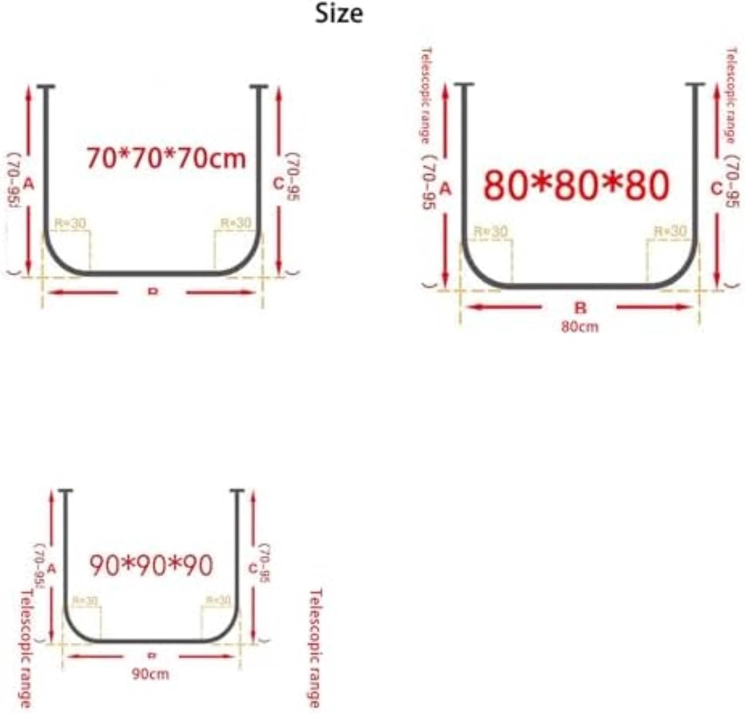 U Shaped Expandable Shower Curtain Rod No Drill Easy Installation Ideal for Bathroom & Clothing Store Adjustable Space Saving Design image 2